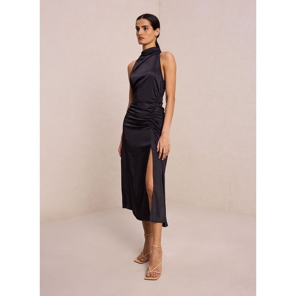 A.L.C. Inez asymmetric ruched satin midi dress - Picture 3 of 11